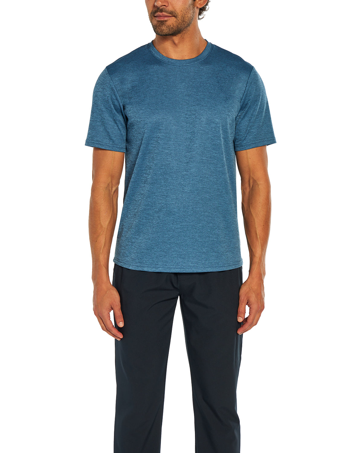 Balance Collection For Men Base Tee, alternate angle view, showing visible design features and texture of the soft knit fabric..