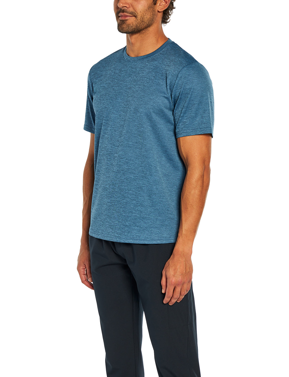 Balance Collection For Men Base Tee, alternate angle view, showing visible design features and texture of the soft knit fabric..