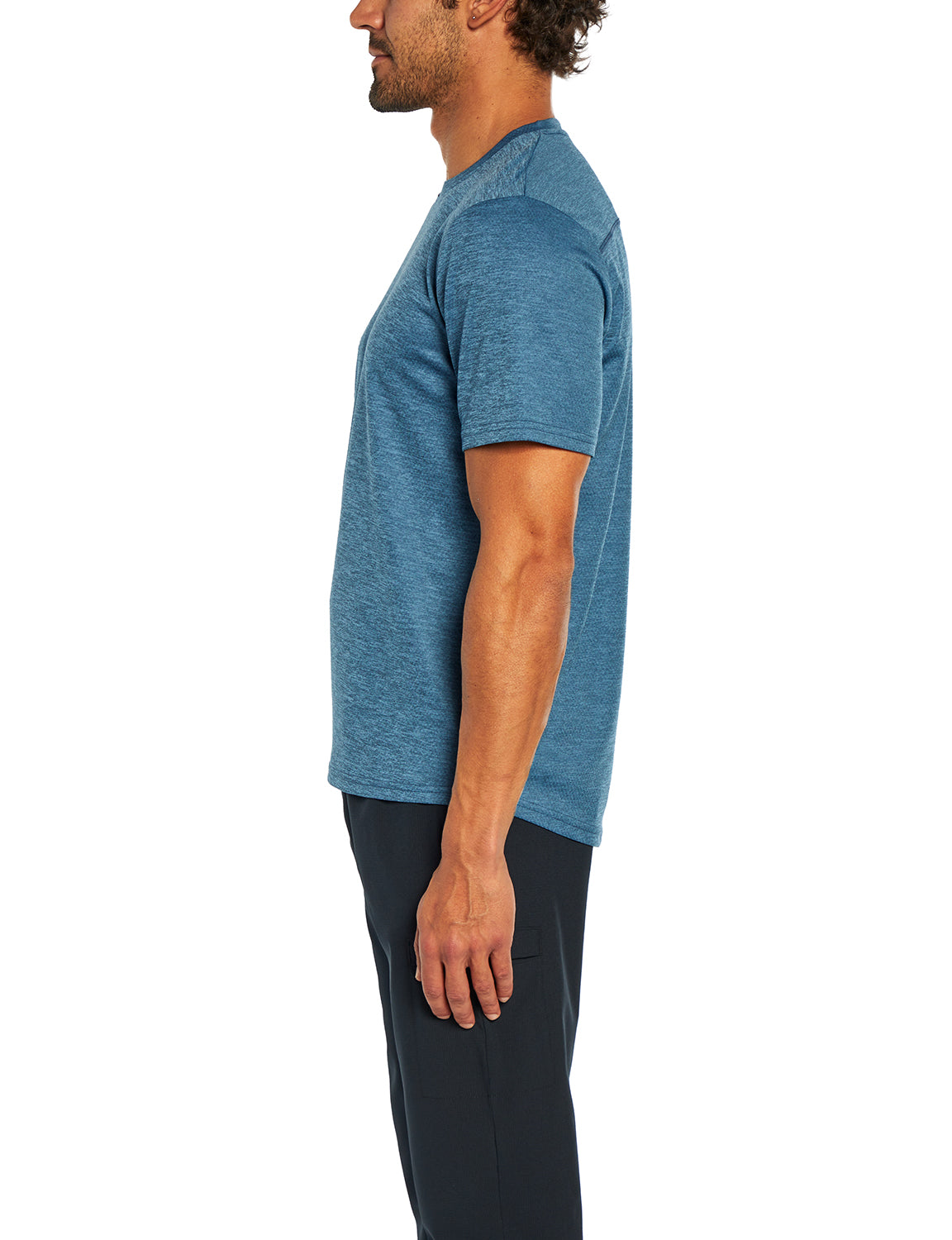 Balance Collection For Men Base Tee, alternate angle view, showing visible design features and texture of the soft knit fabric..