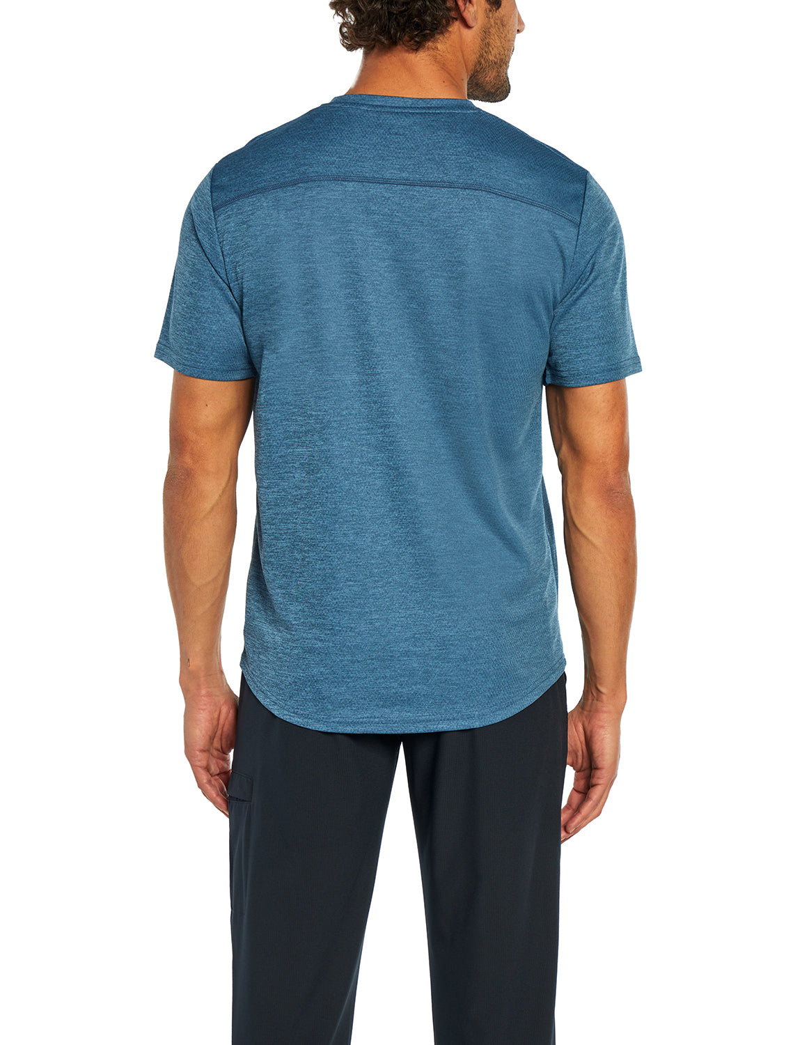 Balance Collection For Men Base Tee, alternate angle view, showing visible design features and texture of the soft knit fabric..