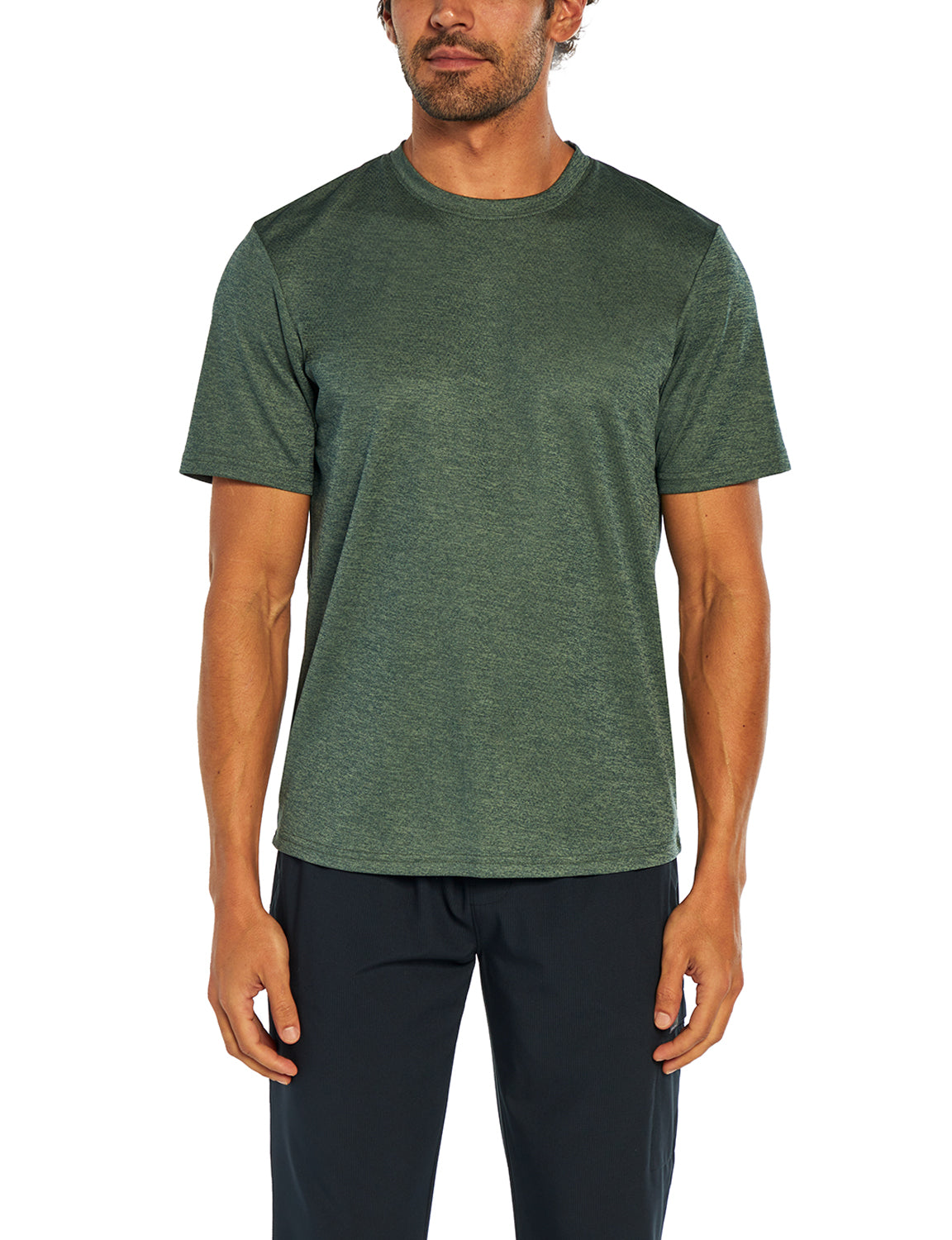 Balance Collection For Men Base Tee, alternate angle view, showing visible design features and texture of the soft knit fabric..