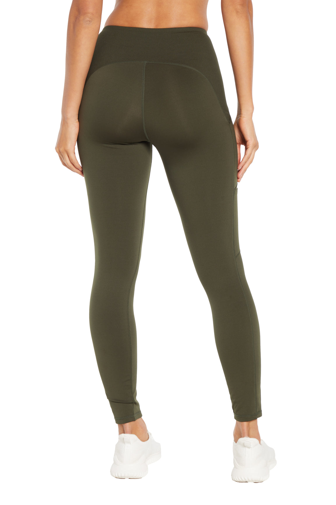 Jeanie Side Pocket Legging, alternate angle view, showing visible design features and texture of the stretch knit fabric..