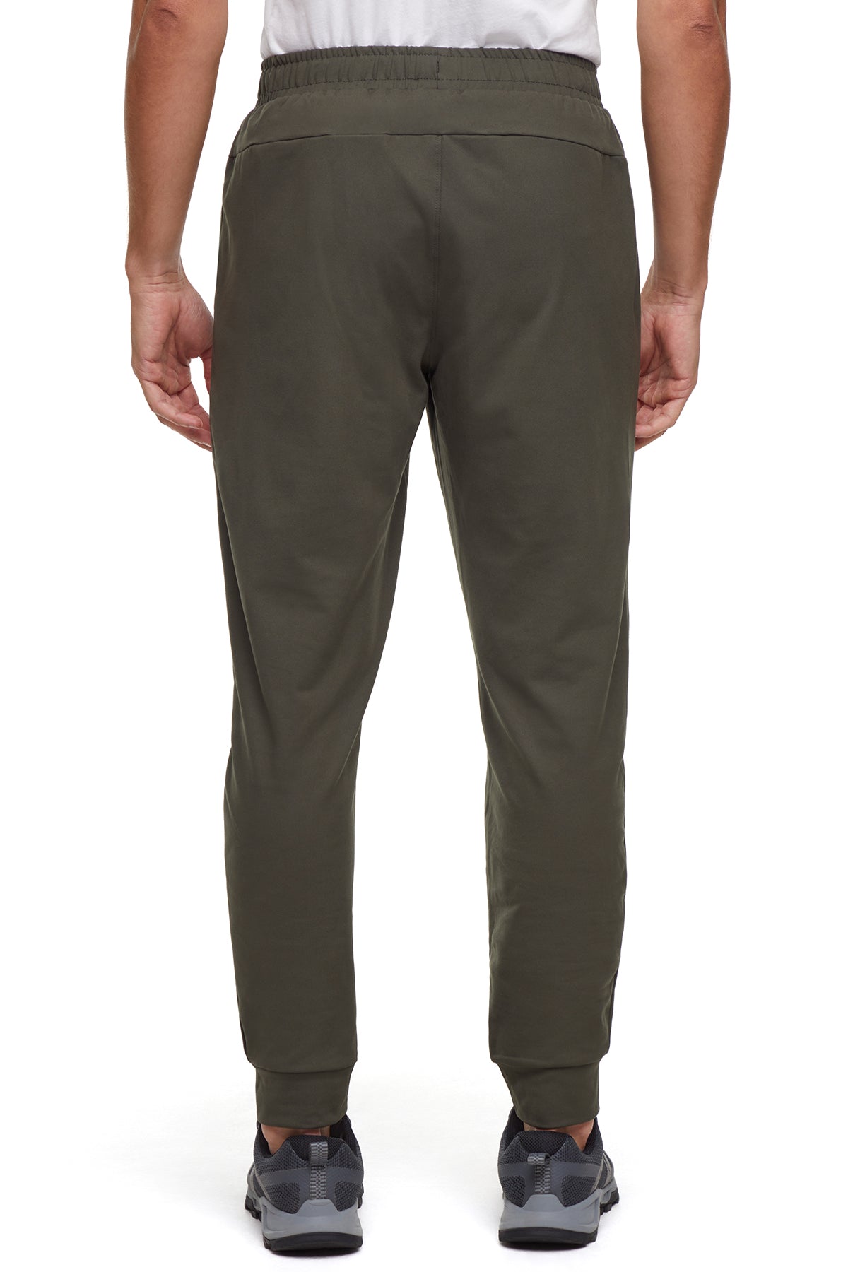 Balance Collection For Men Hector Jogger, side view showing pocket placement, showing visible design features and texture of the soft knit fabric..