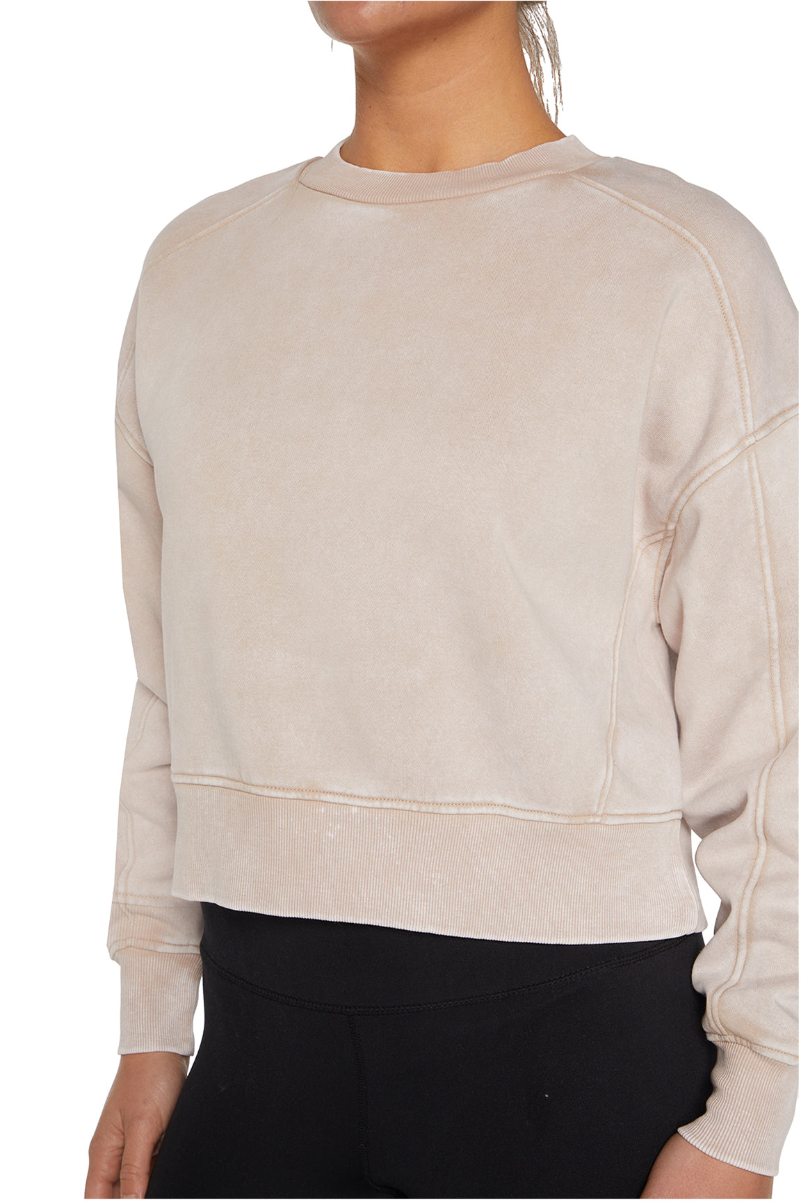 Balance Collection Max Sweatshirt, alternate angle view, showing visible design features and texture of the soft knit fabric..