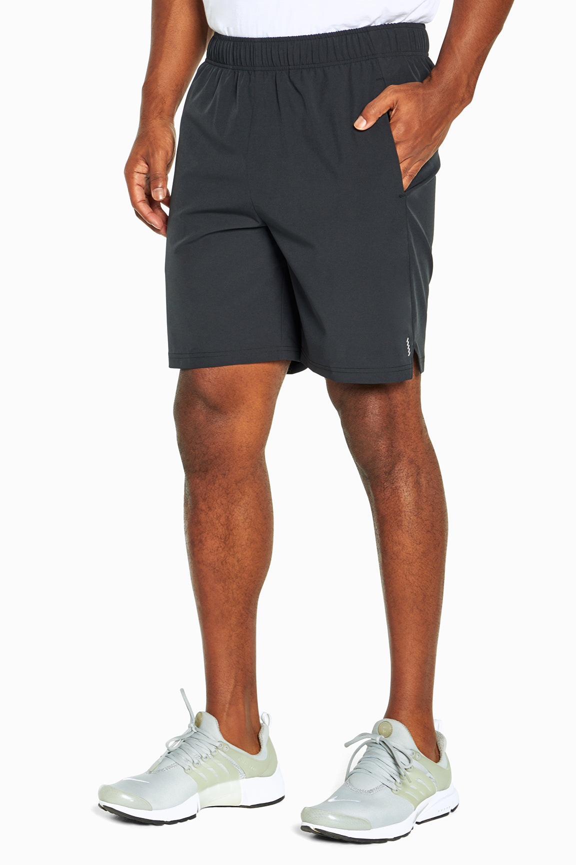 Balance Collection For Men Base Short, front view, showing visible design features and texture of the soft knit fabric..