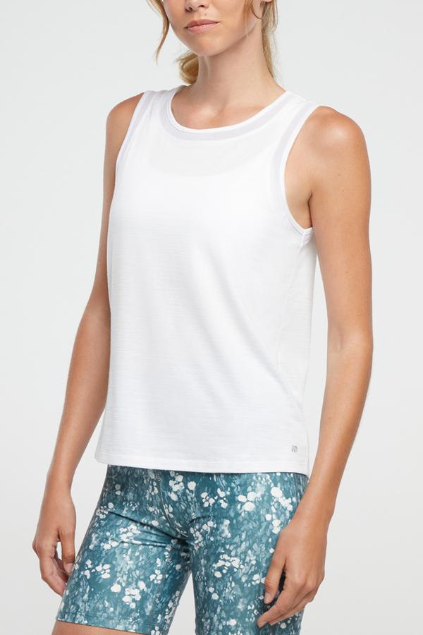 Larissa Tank, alternate angle view, showing visible design features and texture of the soft knit fabric..