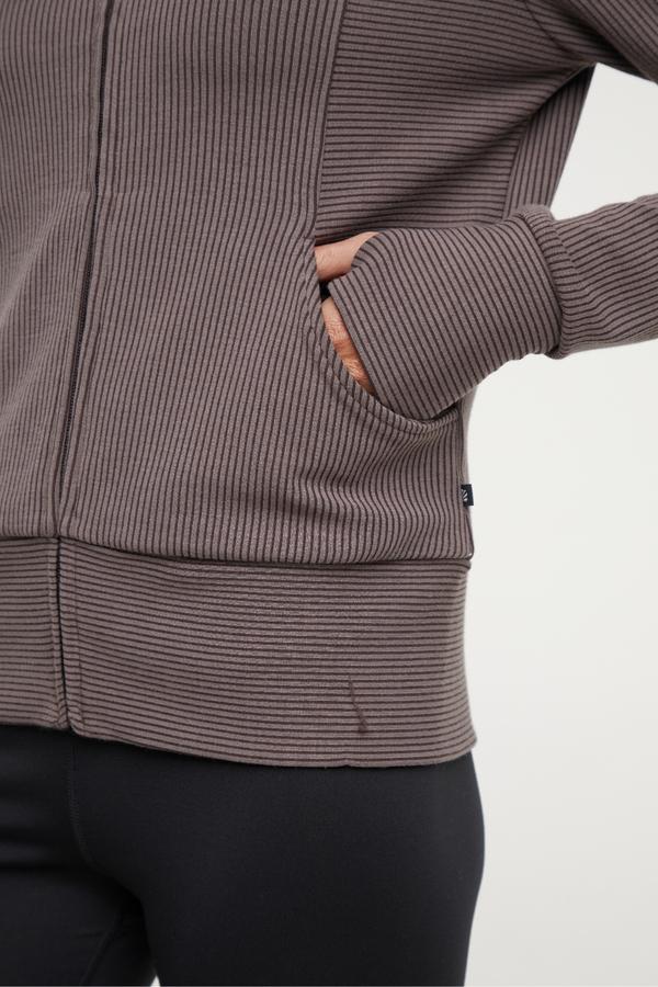 Paige Full Zip Jacket, alternate angle view, showing visible design features and texture of the smooth woven fabric..