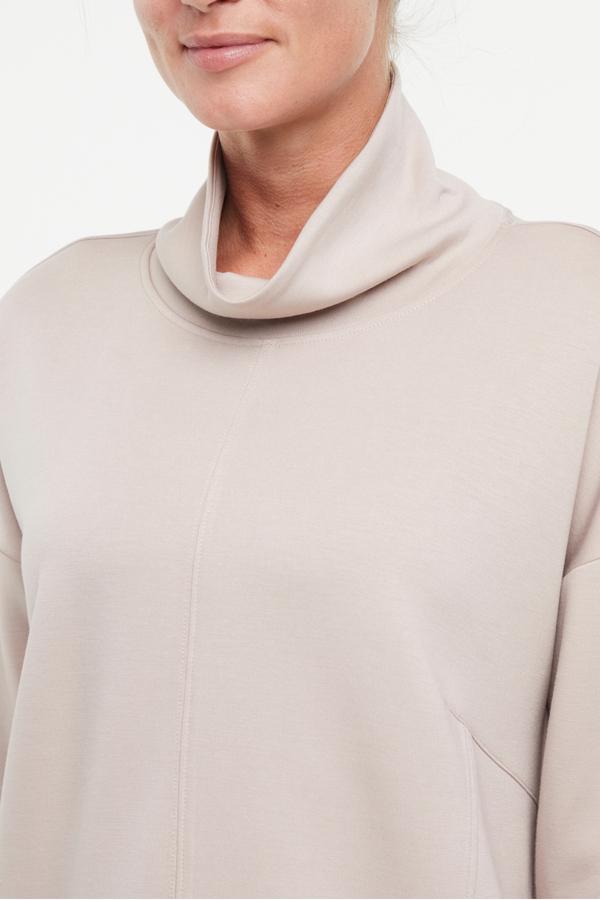 Sage Knit Pullover, alternate angle view, showing visible design features and texture of the soft knit fabric..