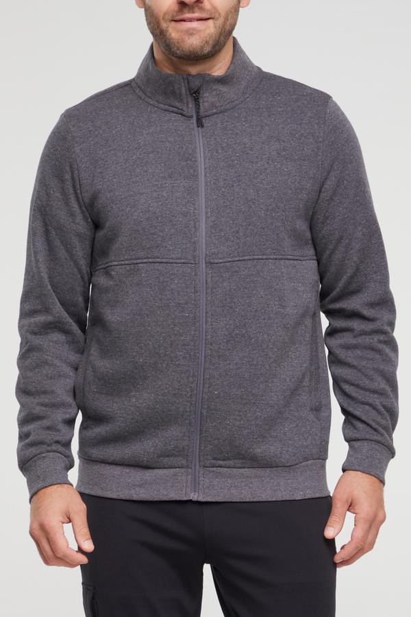 Balance Collection For Men Ace Fleece Jacket, alternate angle view, showing visible design features and texture of the smooth woven fabric..
