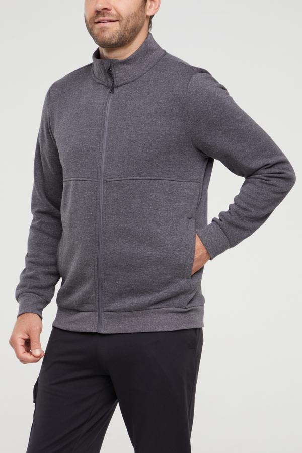 Balance Collection For Men Ace Fleece Jacket, alternate angle view, showing visible design features and texture of the smooth woven fabric..