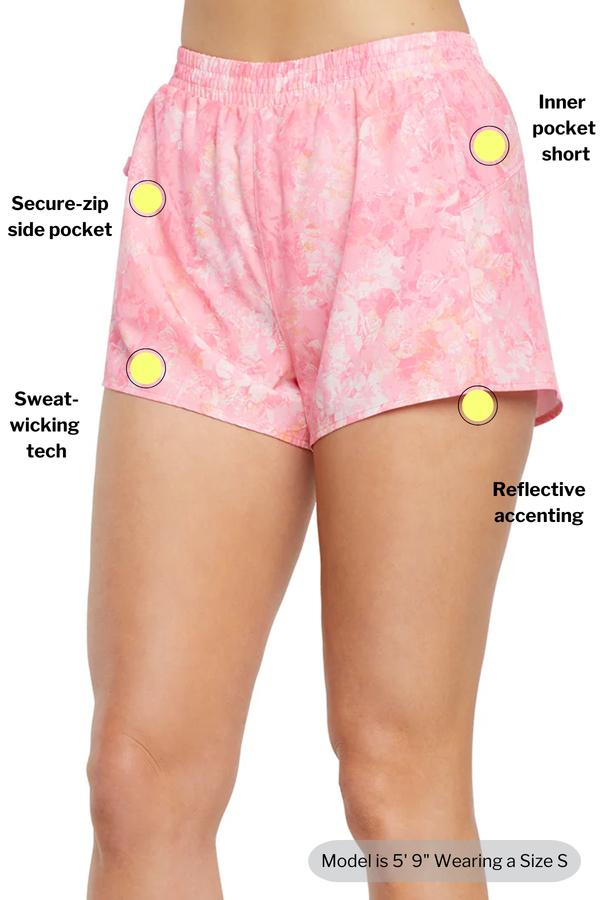 Victoria Short, close-up view of fabric and stitching, showing visible design features and texture of the soft knit fabric..