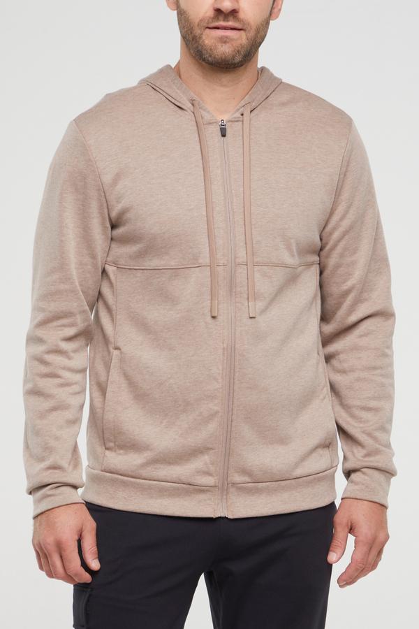 Balance Collection For Men Track Hoodie, alternate angle view, showing visible design features and texture of the soft fleece fabric..