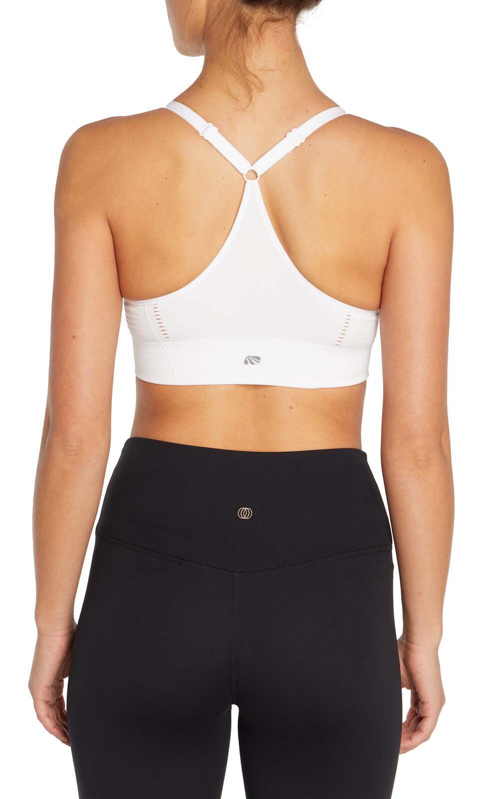 2 Pack Mary Jane Seamless Sports Bra - Urban Chic White, alternate angle view, showing visible design features and texture of the soft knit fabric..
