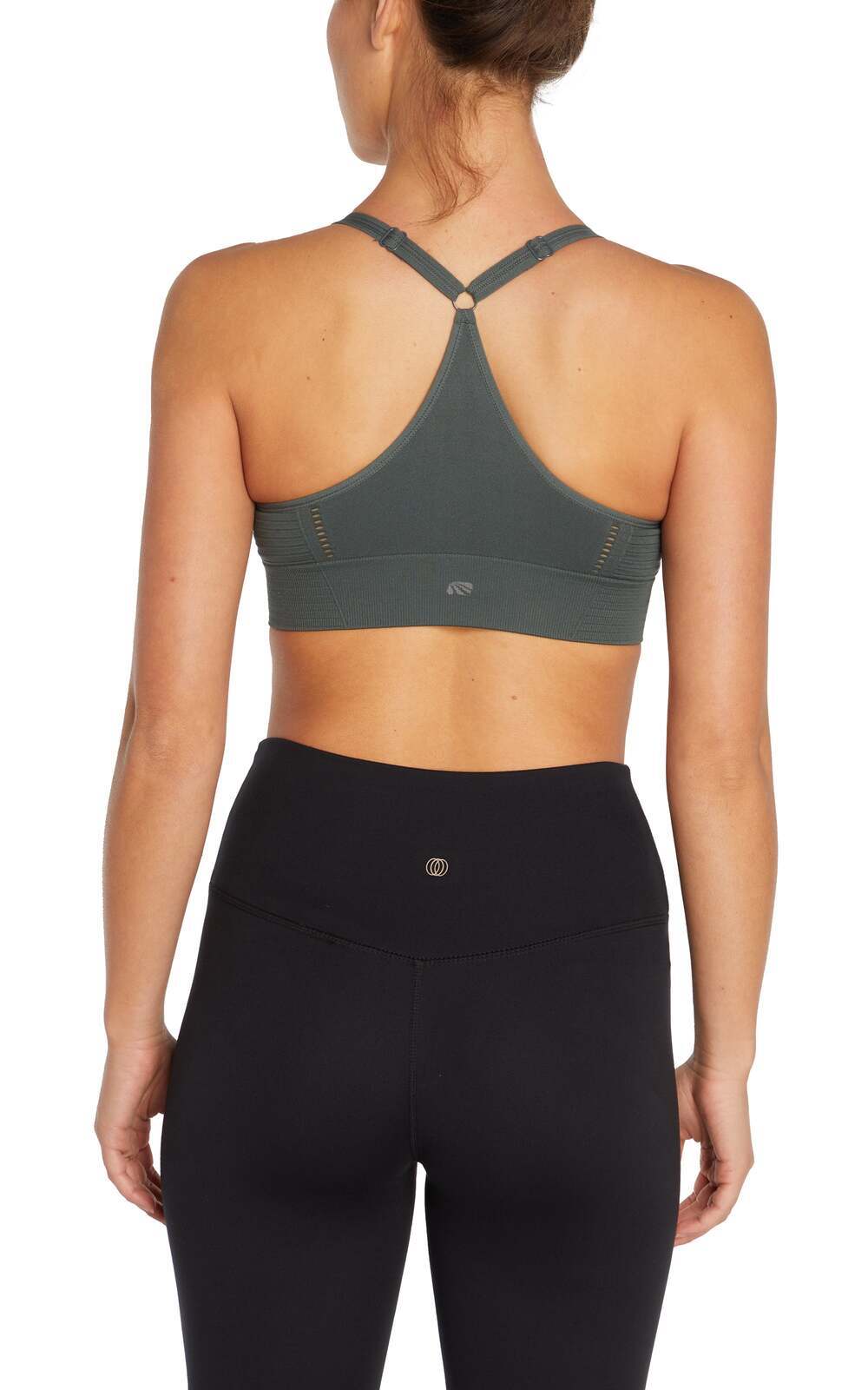 2 Pack Mary Jane Seamless Sports Bra - Urban Chic White, alternate angle view, showing visible design features and texture of the soft knit fabric..