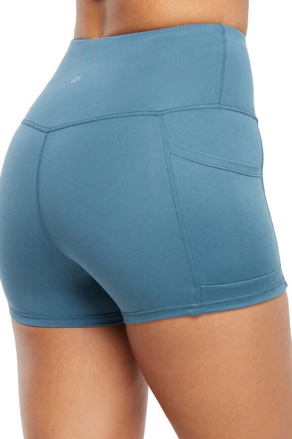 Becca Hottie Short, alternate angle view, showing visible design features and texture of the soft knit fabric..