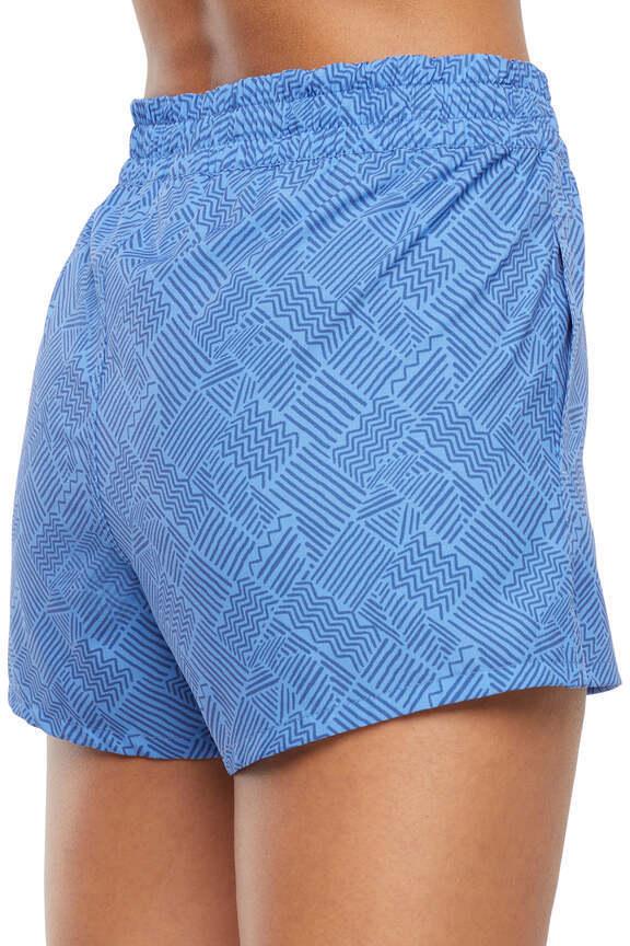 Cassidy Side Pocket Short - Granada Sky Multi Line, side view showing pocket placement, showing visible design features and texture of the soft knit..