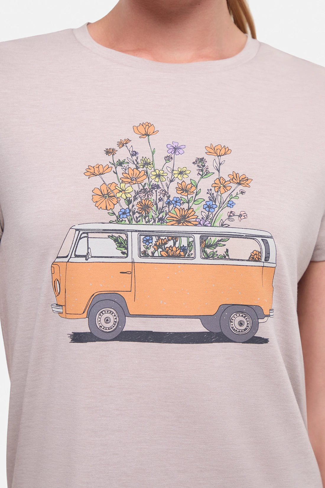 Monica Tee - Heather Atmosphere Floral Van Life