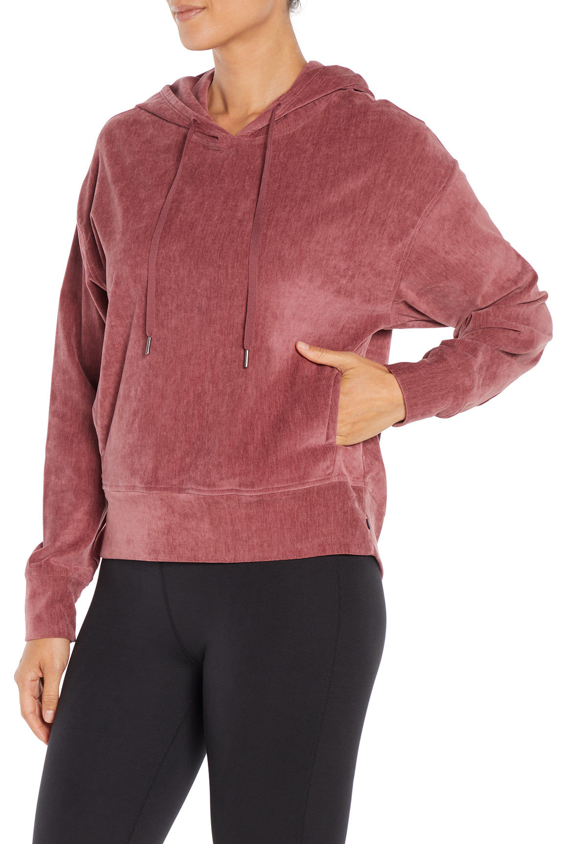 Ruth Hoodie, alternate angle view, showing visible design features and texture of the soft fleece fabric..