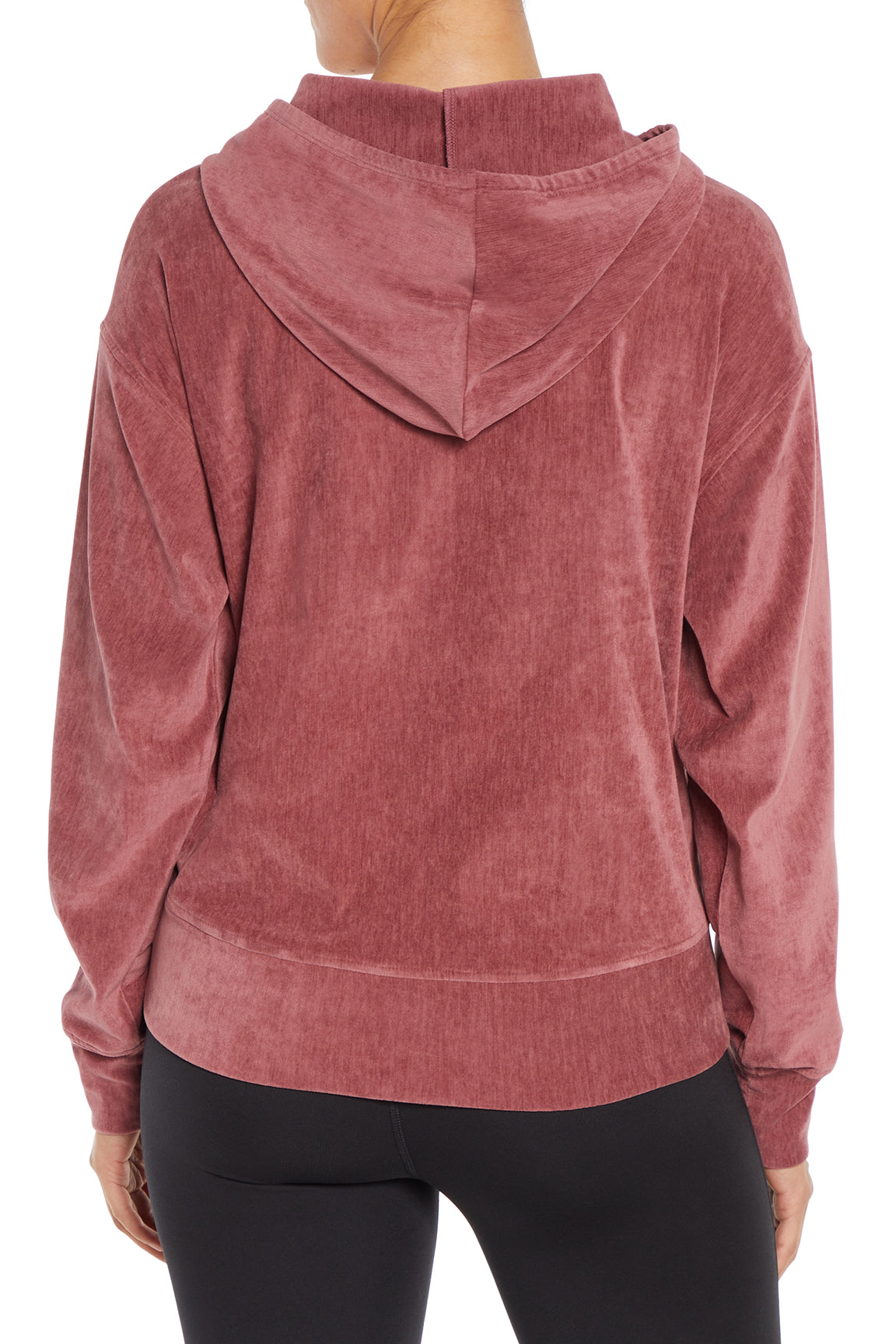 Ruth Hoodie, alternate angle view, showing visible design features and texture of the soft fleece fabric..