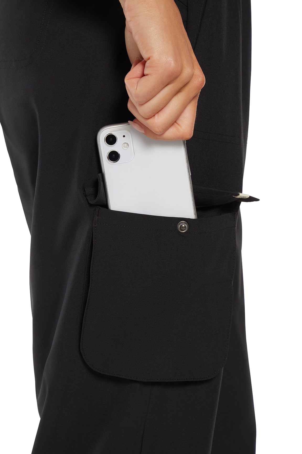 Eve Lined Pant, alternate angle view, showing visible design features and texture of the durable stretch fabric..