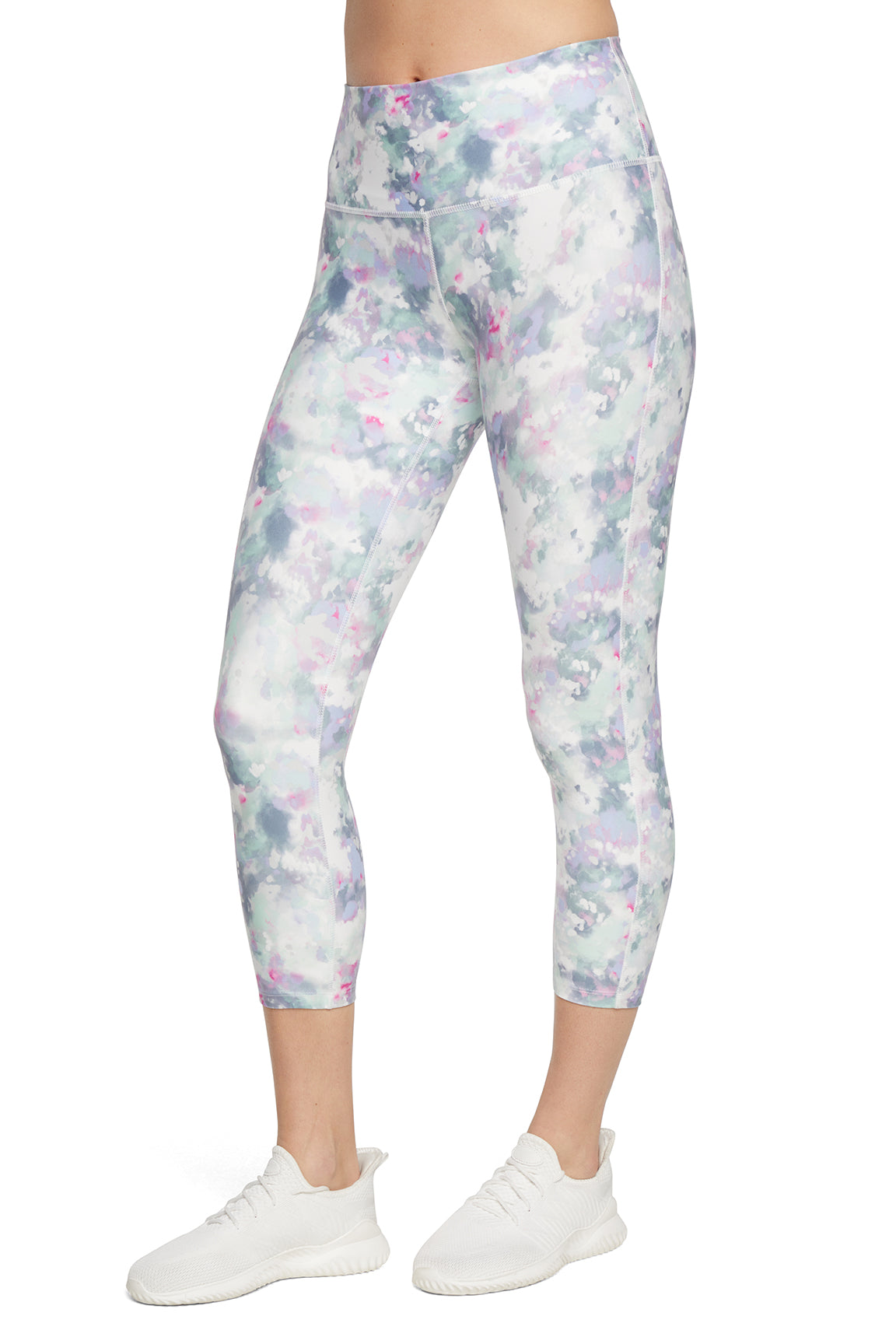 Fia Mid Calf Capri, alternate angle view, showing visible design features and texture of the soft knit fabric..