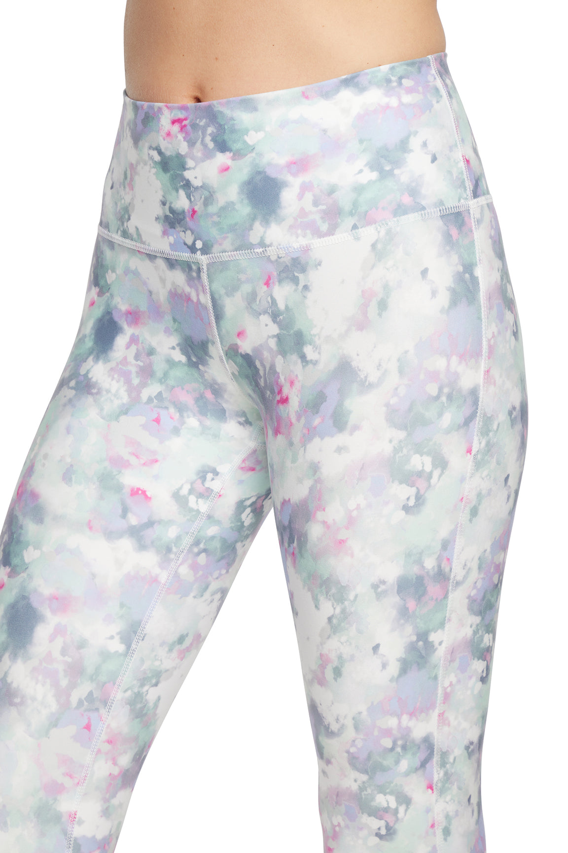 Fia Mid Calf Capri, alternate angle view, showing visible design features and texture of the soft knit fabric..
