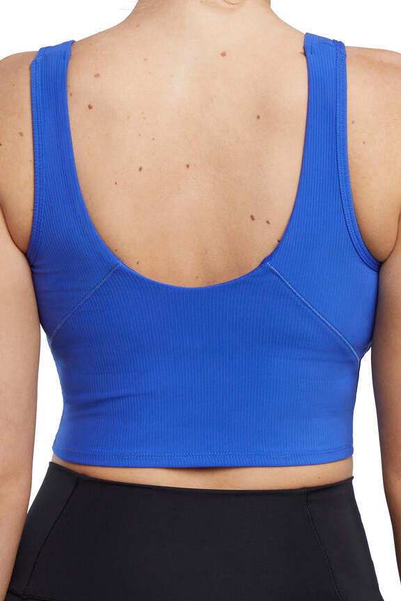 Cate Rib Long Sports Bra, alternate angle view, showing visible design features and texture of the soft knit fabric..