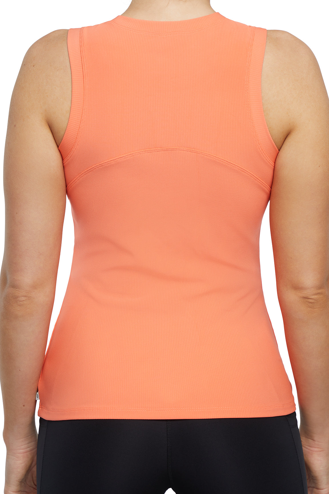 Janie Rib Tank, alternate angle view, showing visible design features and texture of the soft knit fabric..