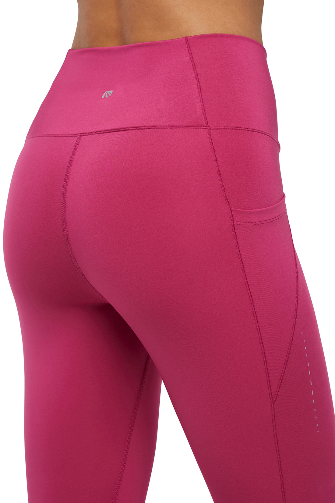 Jenny Side Pocket Mid Calf Capri - Cactus Flower, side view showing pocket placement, showing visible design features and texture of the soft knit..