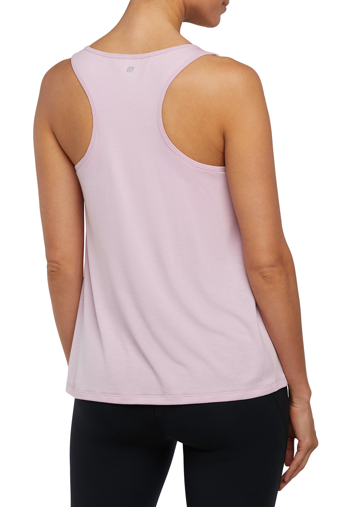 Anaya 2-Layer Tank, alternate angle view, showing visible design features and texture of the soft knit fabric..