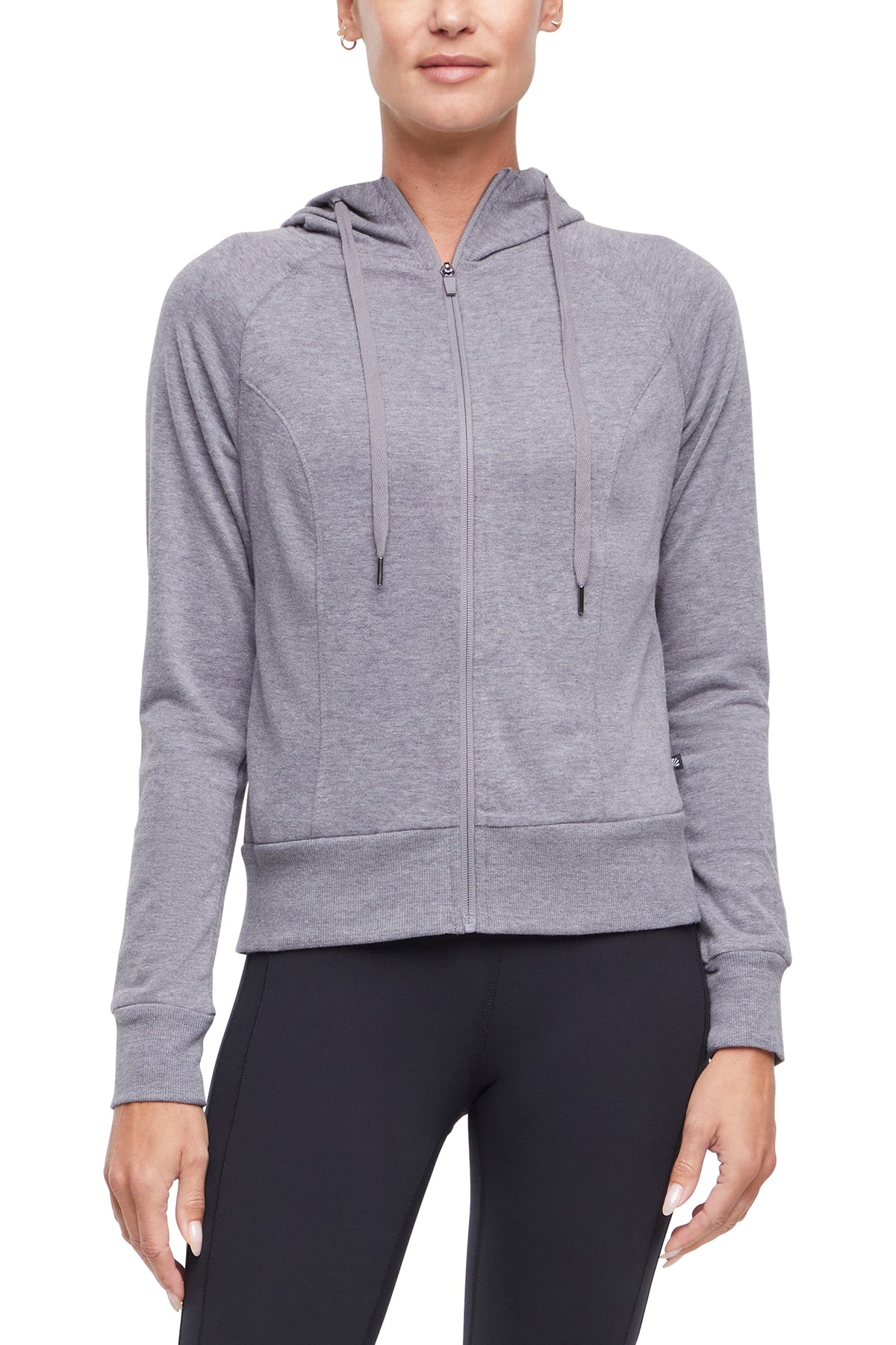 Lyla Jacket, alternate angle view, showing visible design features and texture of the smooth woven fabric..