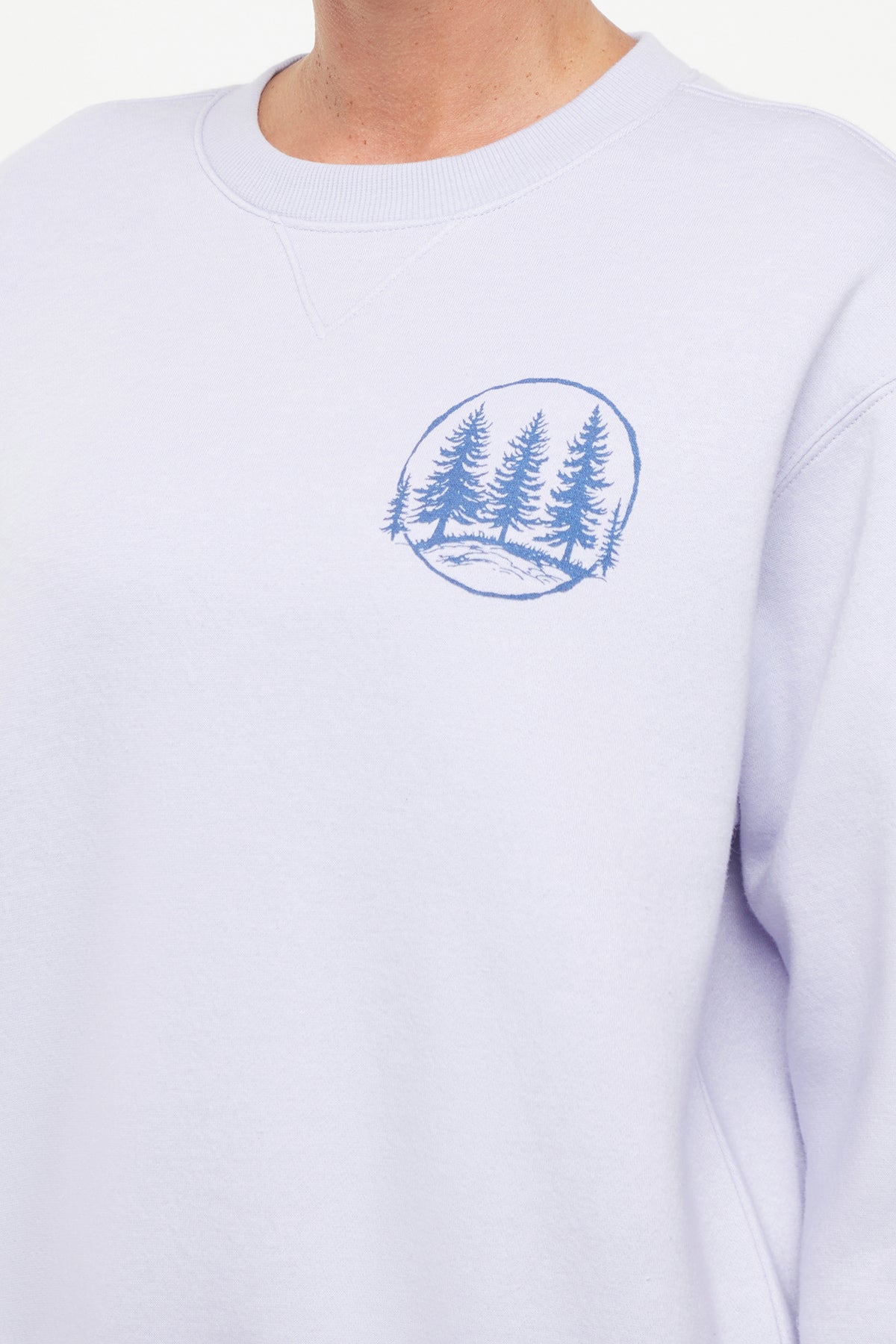 Meira Fleece Sweatshirt, alternate angle view, showing visible design features and texture of the soft knit fabric..