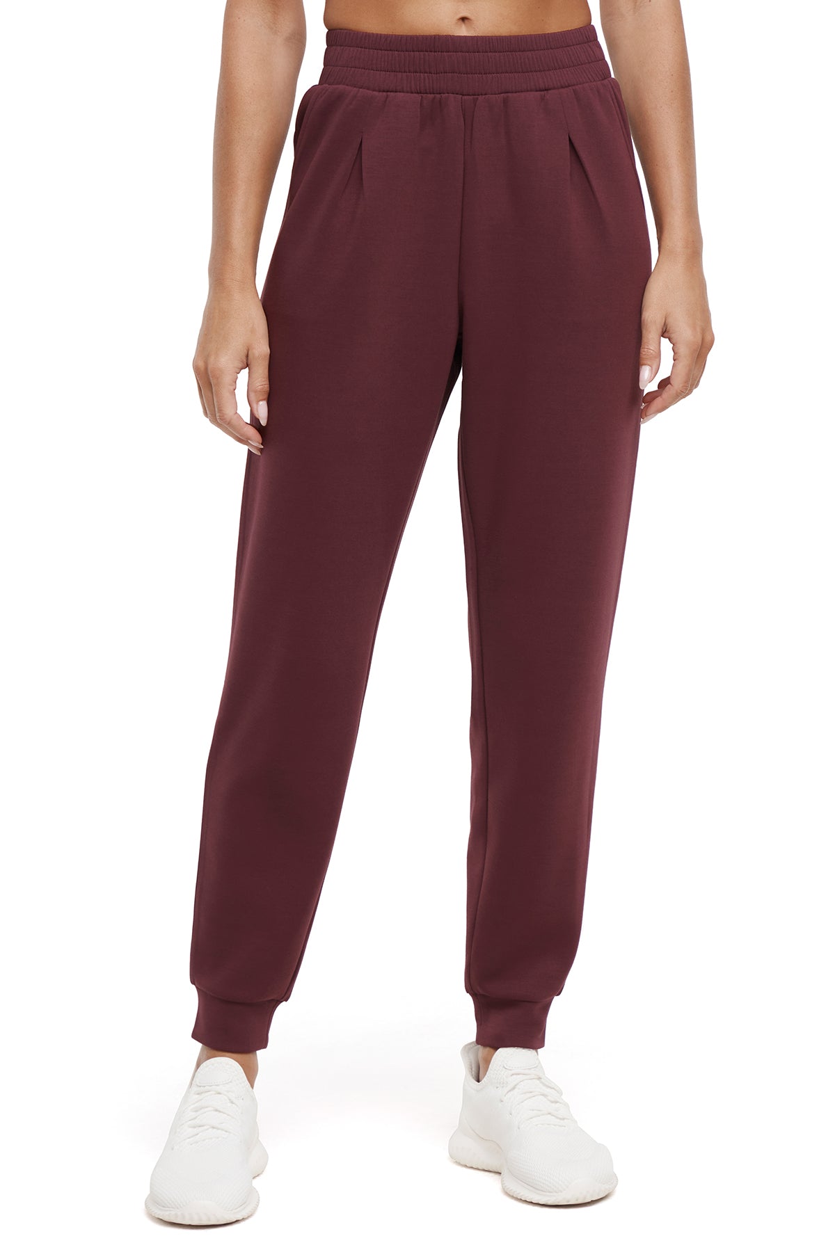 Sage Jogger, alternate angle view, showing visible design features and texture of the soft knit fabric..