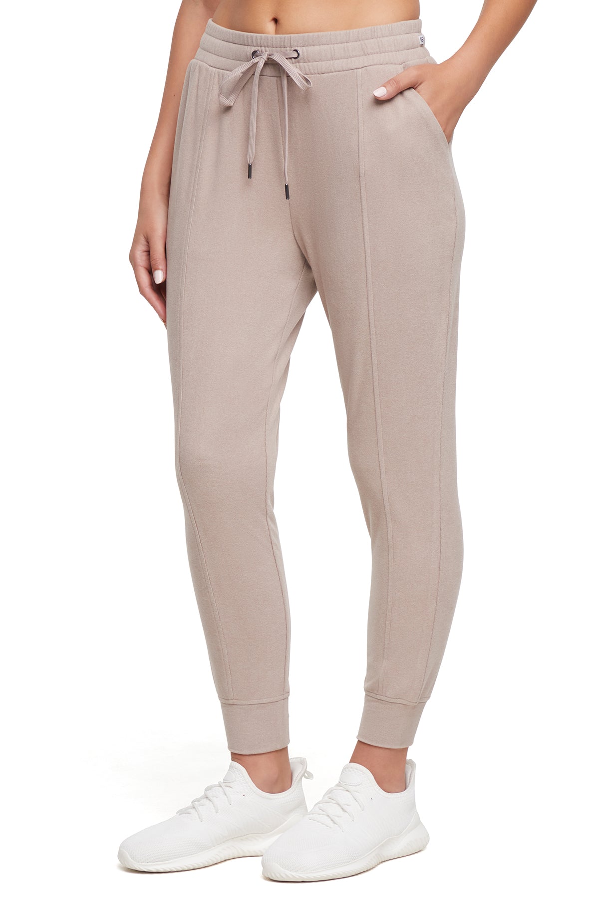 Riley Jogger, alternate angle view, showing visible design features and texture of the soft knit fabric..