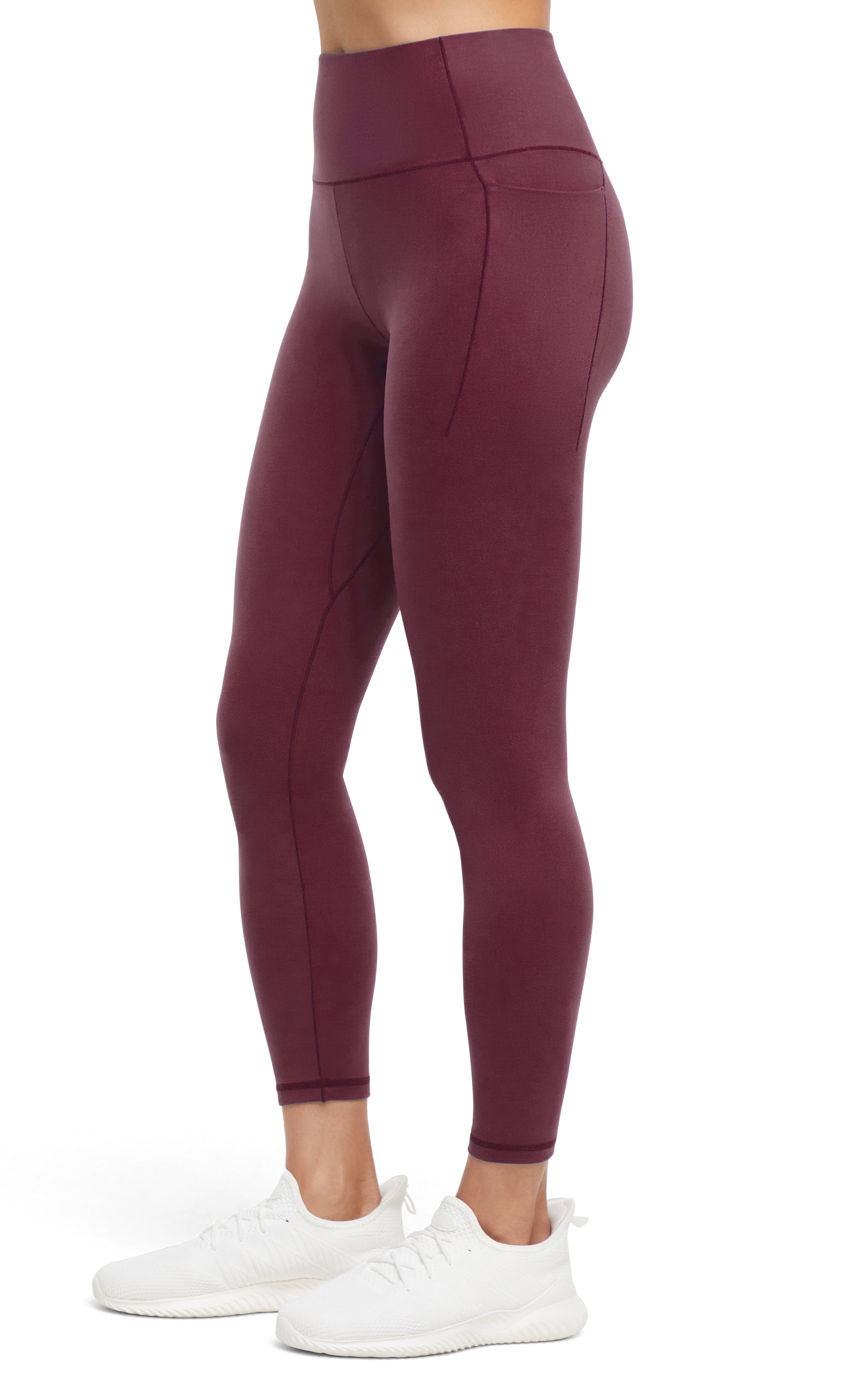 Kelly Side Pocket Legging, alternate angle view, showing visible design features and texture of the stretch knit fabric..