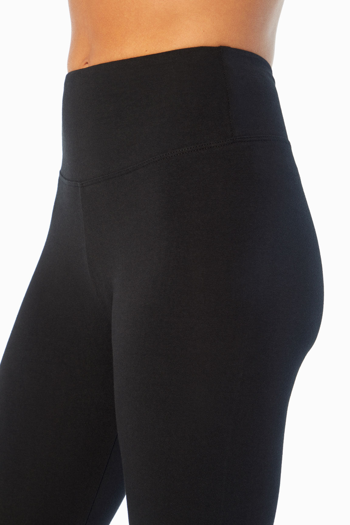 Carrie Tummy Control Mid Calf Capri, alternate angle view, showing visible design features and texture of the soft knit fabric..