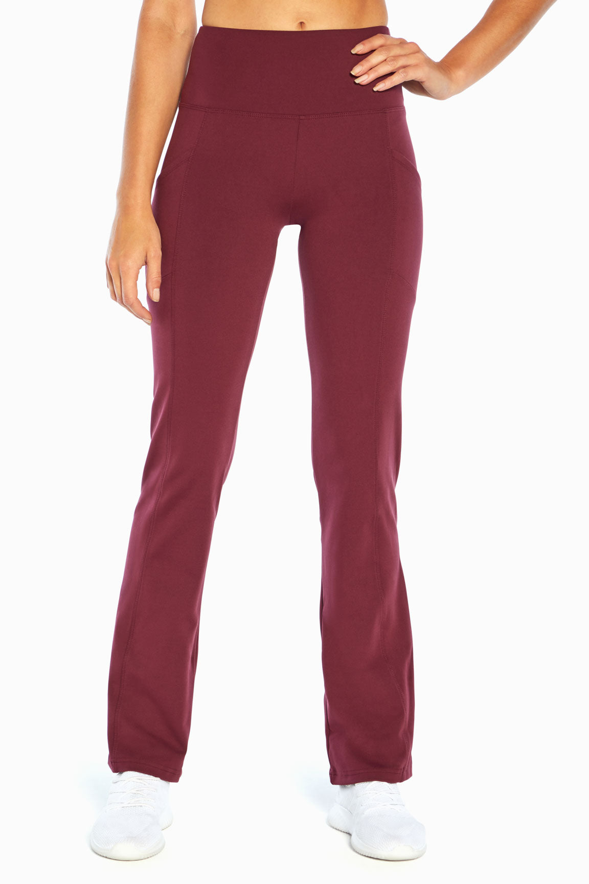 Eclipse Side Pocket Tummy Control Yoga Pant, alternate angle view, showing visible design features and texture of the durable stretch fabric..