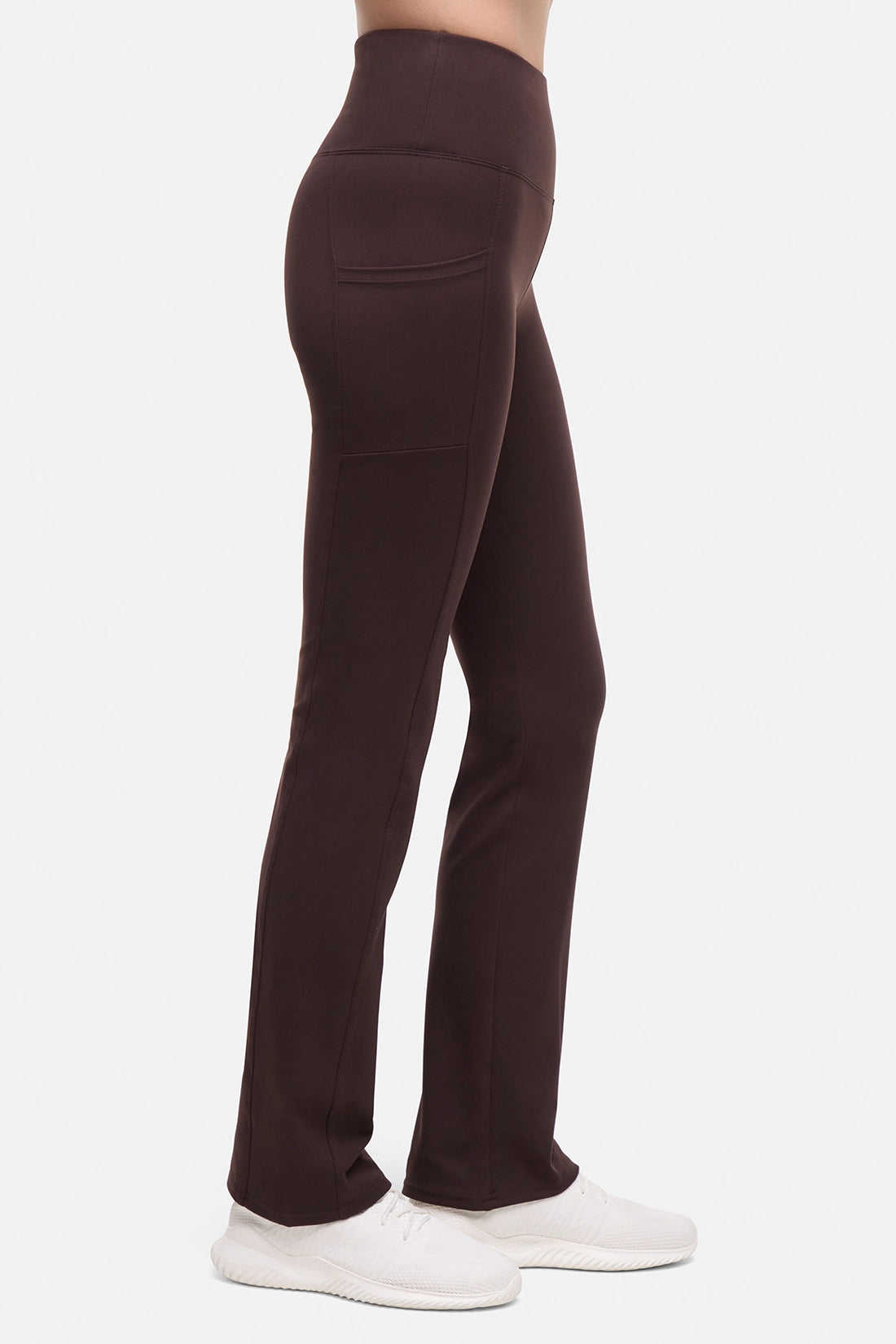 Eclipse Side Pocket Tummy Control Yoga Pant - Black Coffee