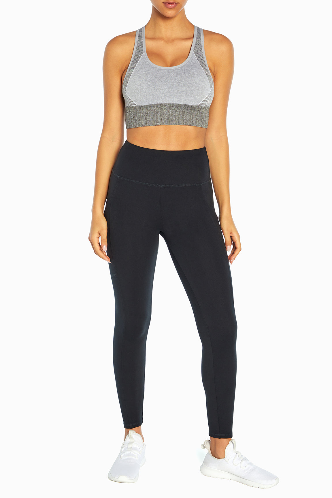 Balance Collection Eclipse Side Pocket Ankle Legging, alternate angle view, showing visible design features and texture of the stretch knit fabric.