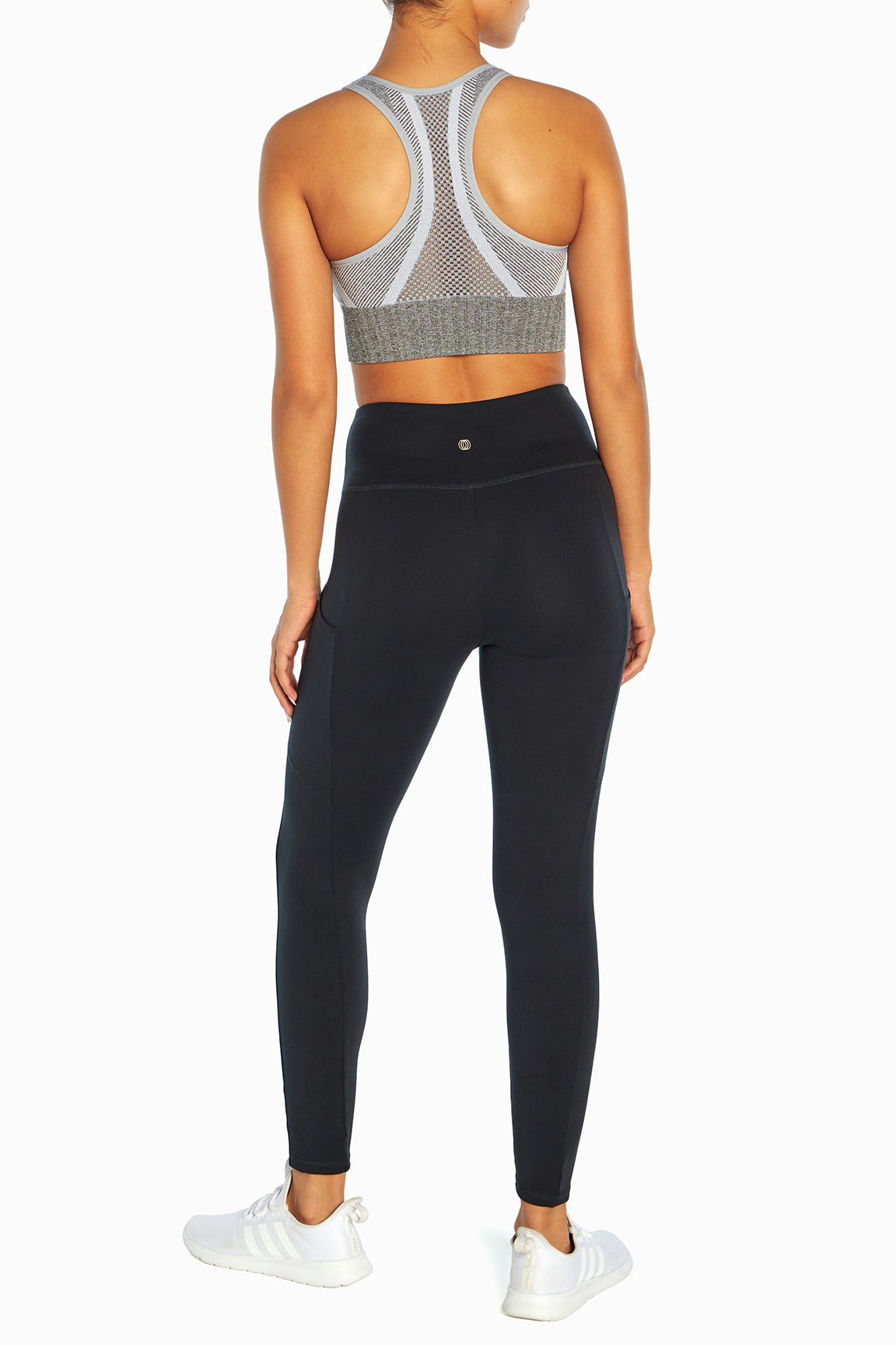 Balance Collection Eclipse Side Pocket Ankle Legging, alternate angle view, showing visible design features and texture of the stretch knit fabric.