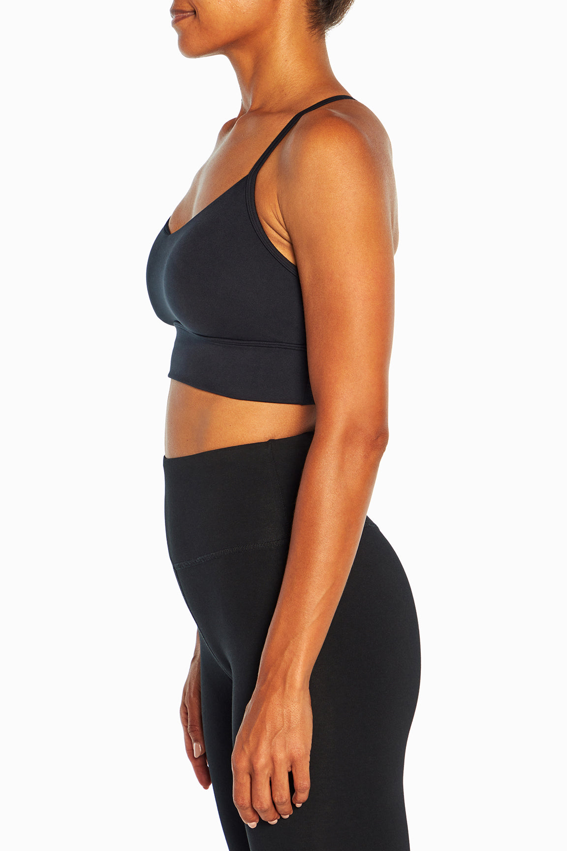 Alli Sports Bra, alternate angle view, showing visible design features and texture of the soft knit fabric..