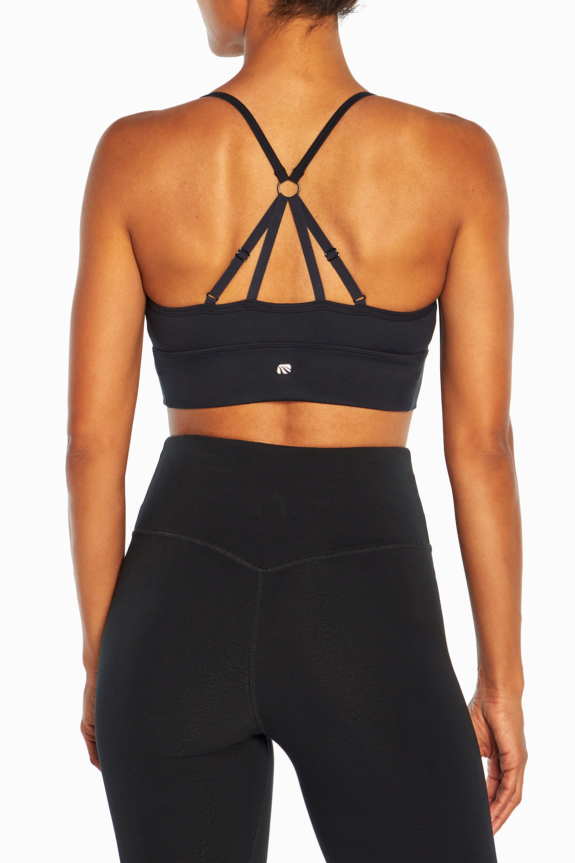 Alli Sports Bra, alternate angle view, showing visible design features and texture of the soft knit fabric..