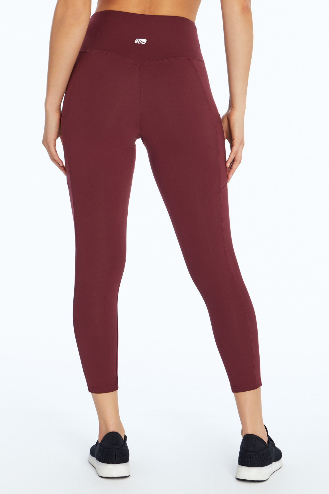 Drew Side Pocket Tummy Control Mid Calf Capri, alternate angle view, showing visible design features and texture of the soft knit fabric..