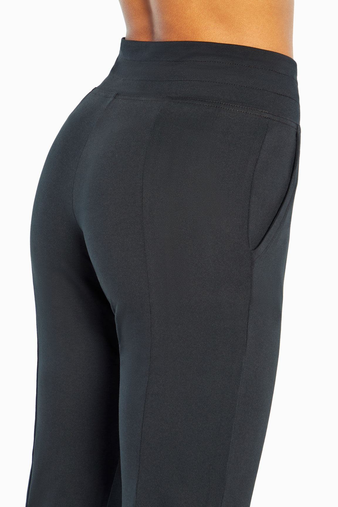 Mona Capri, alternate angle view, showing visible design features and texture of the soft knit fabric..