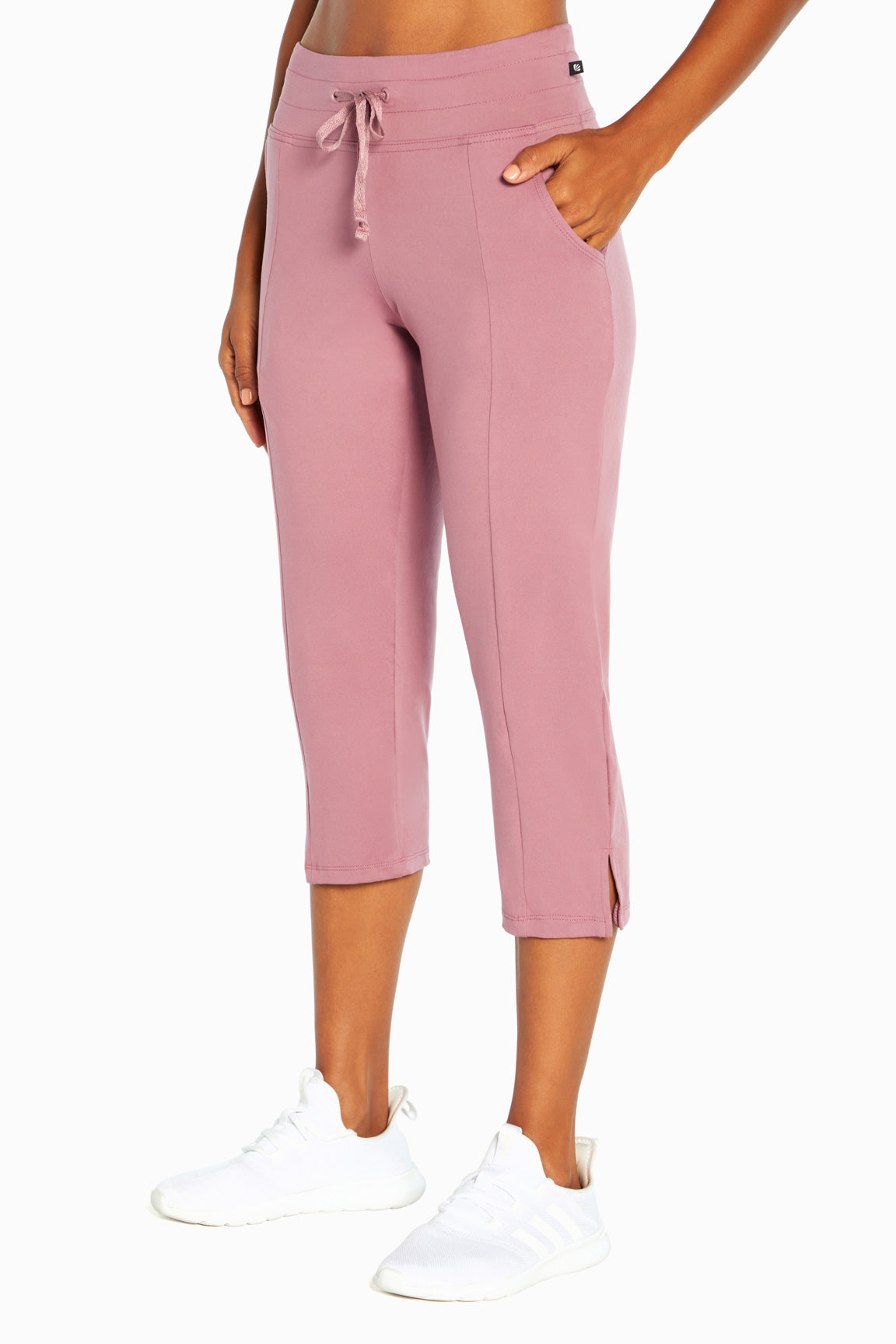 Mona Capri, alternate angle view, showing visible design features and texture of the soft knit fabric..