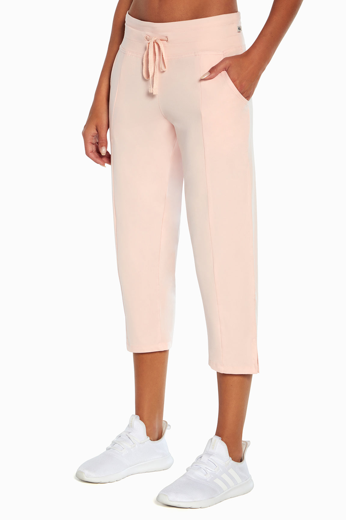 Mona Capri, alternate angle view, showing visible design features and texture of the soft knit fabric..