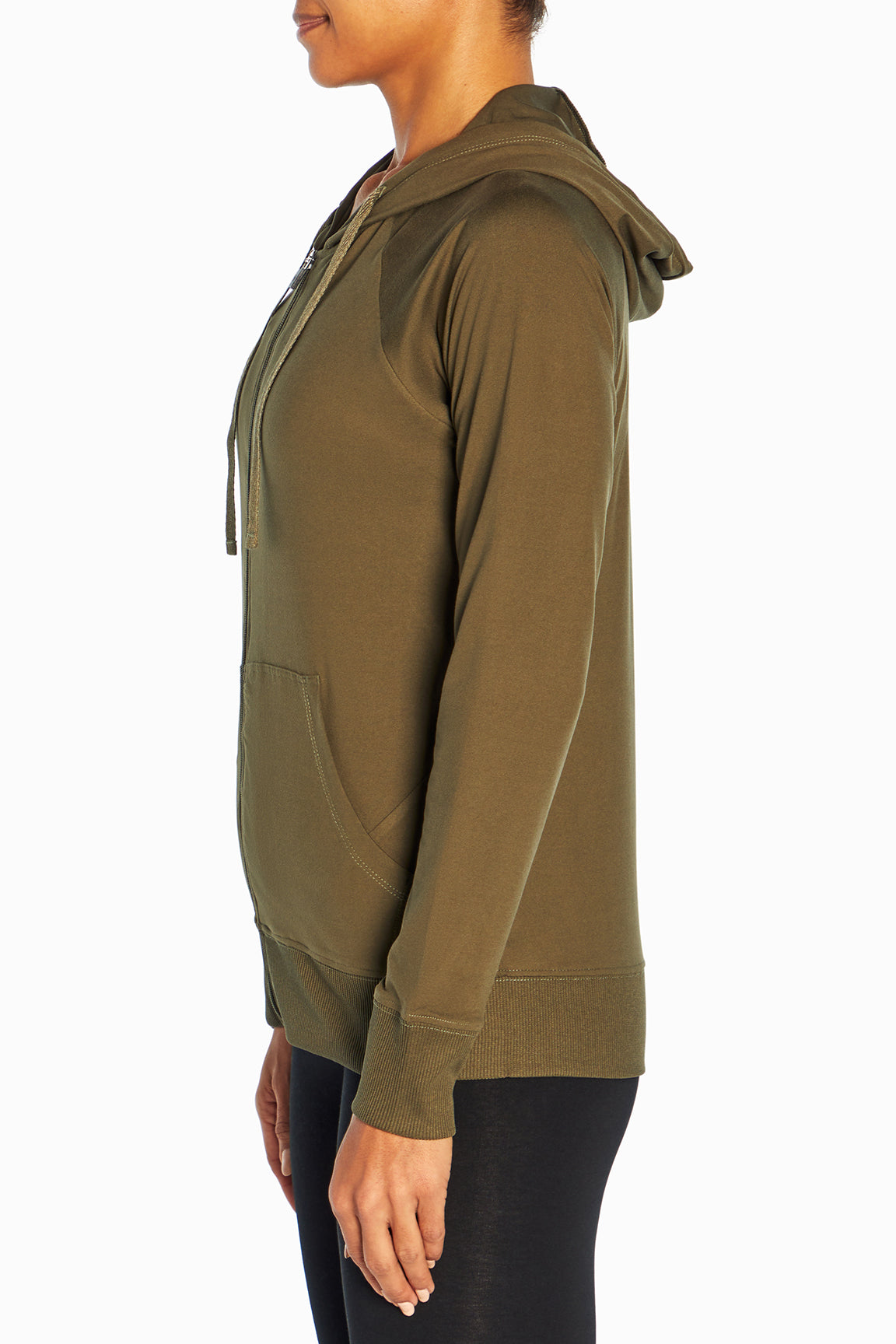 Mona Jacket, alternate angle view, showing visible design features and texture of the smooth woven fabric..
