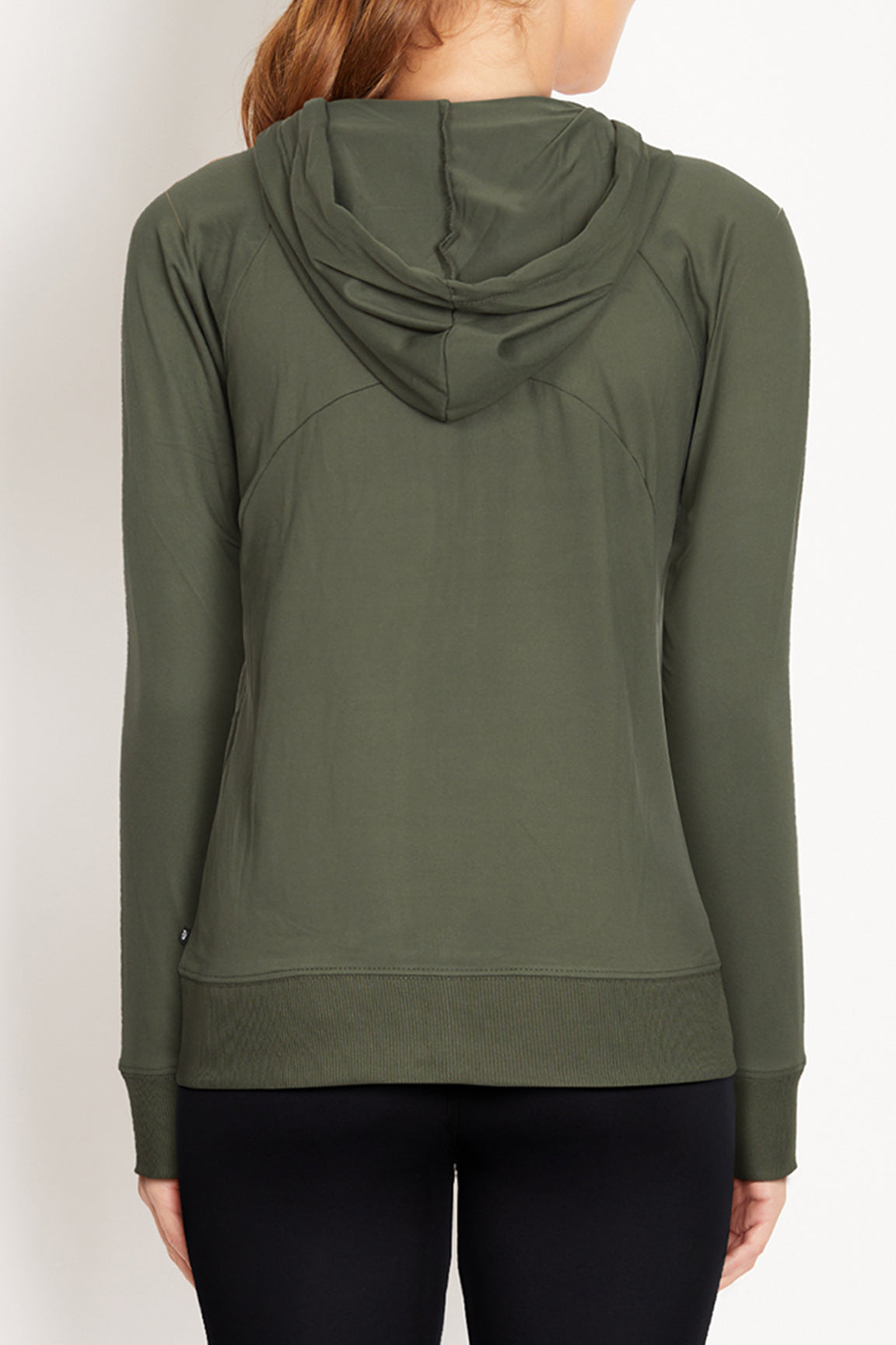 Mona Jacket, alternate angle view, showing visible design features and texture of the smooth woven fabric..