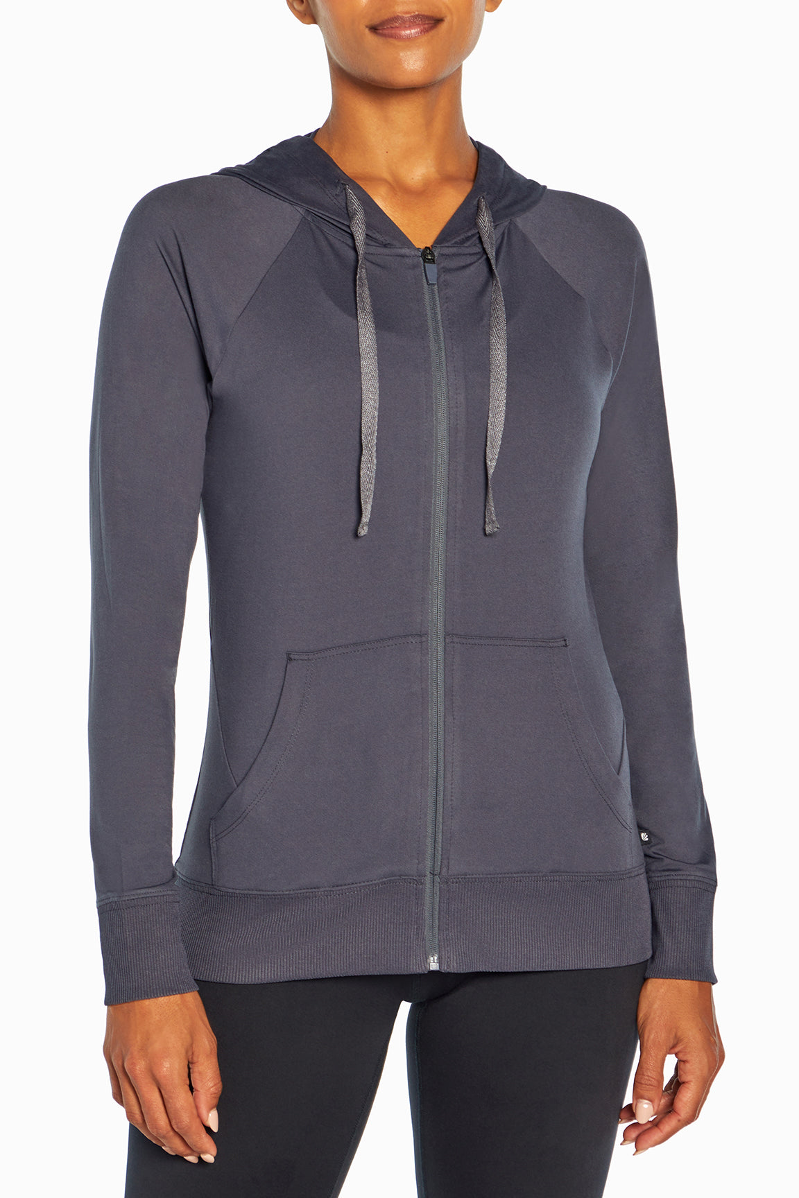 Mona Jacket, alternate angle view, showing visible design features and texture of the smooth woven fabric..