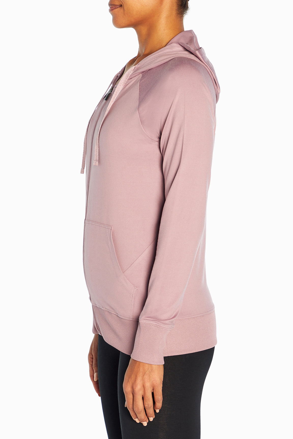 Mona Jacket, alternate angle view, showing visible design features and texture of the smooth woven fabric..